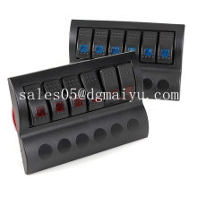 Panel de interruptores basculantes LED para barco de 24 V con luz azul